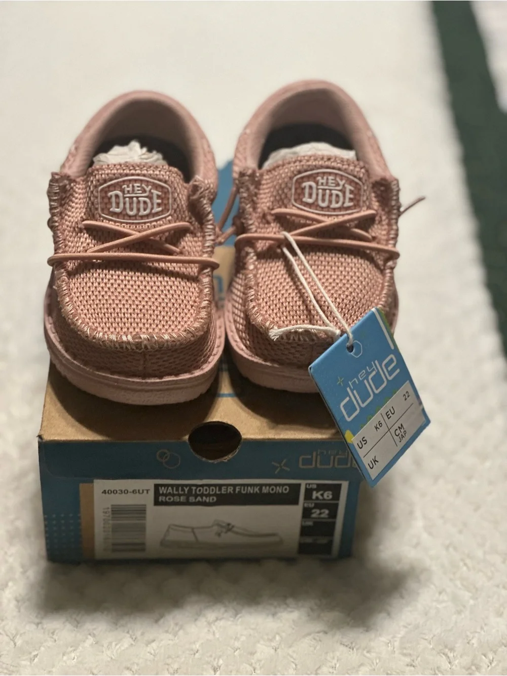 Hey Dude Kids Slip-On Walker Shoes in Rose Sand